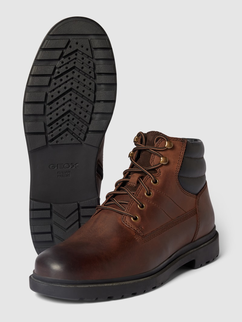 Schnürschuhe aus Leder-Mix Modell 'ANDALO' in dunkelbraun