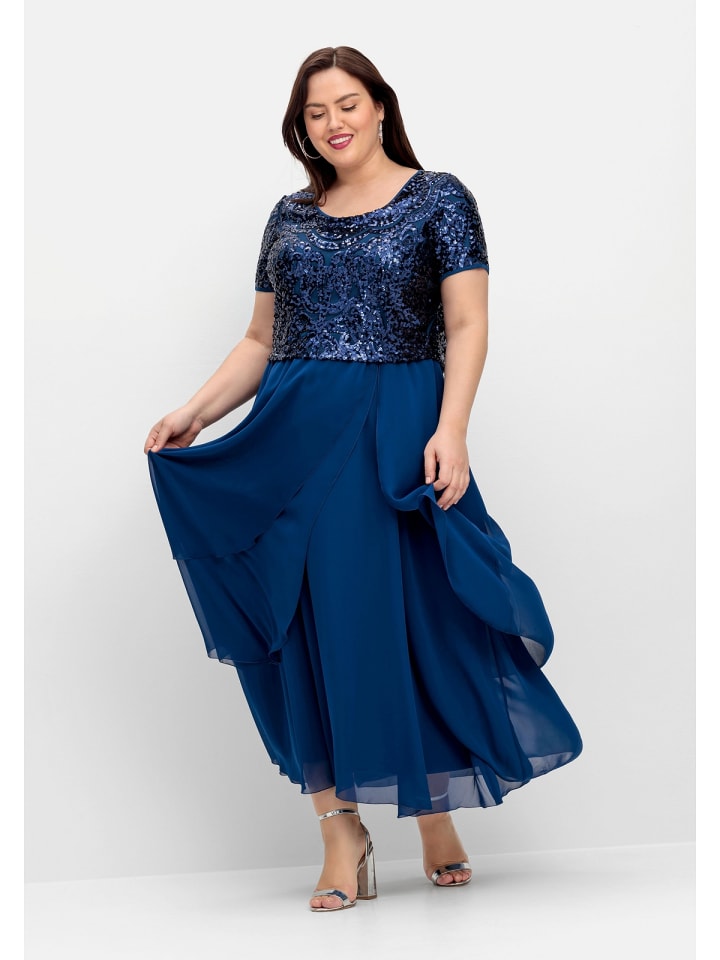 sheego Abendkleid in blau günstig kaufen