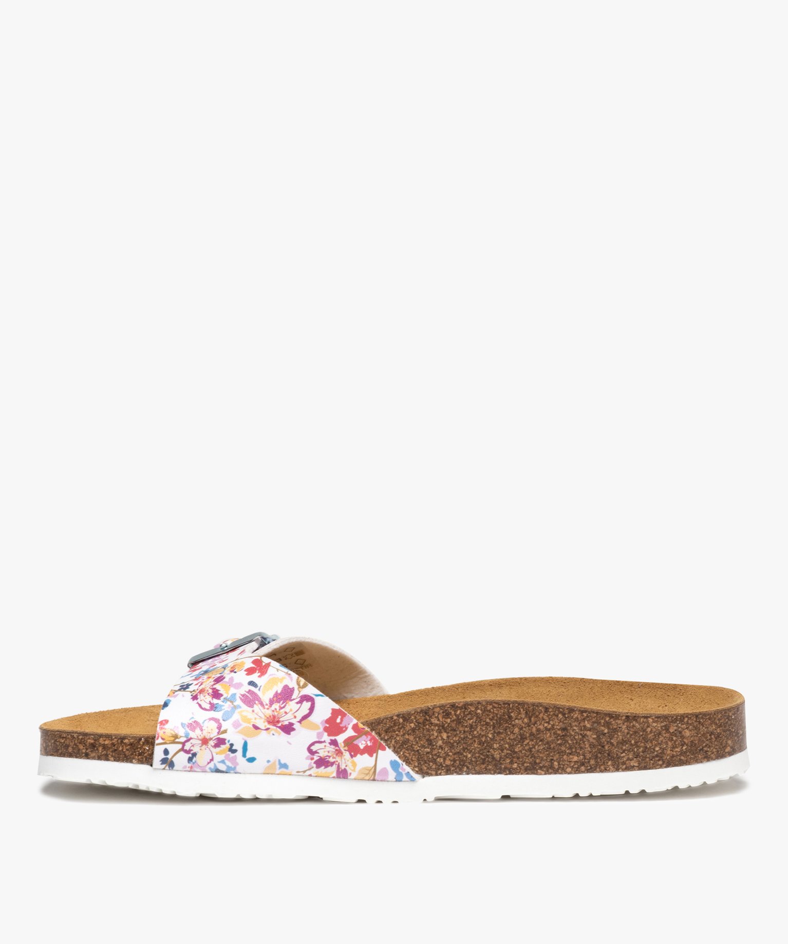 Mules femme plates avec bride à boucle inspiration Liberty blanc | GEMO