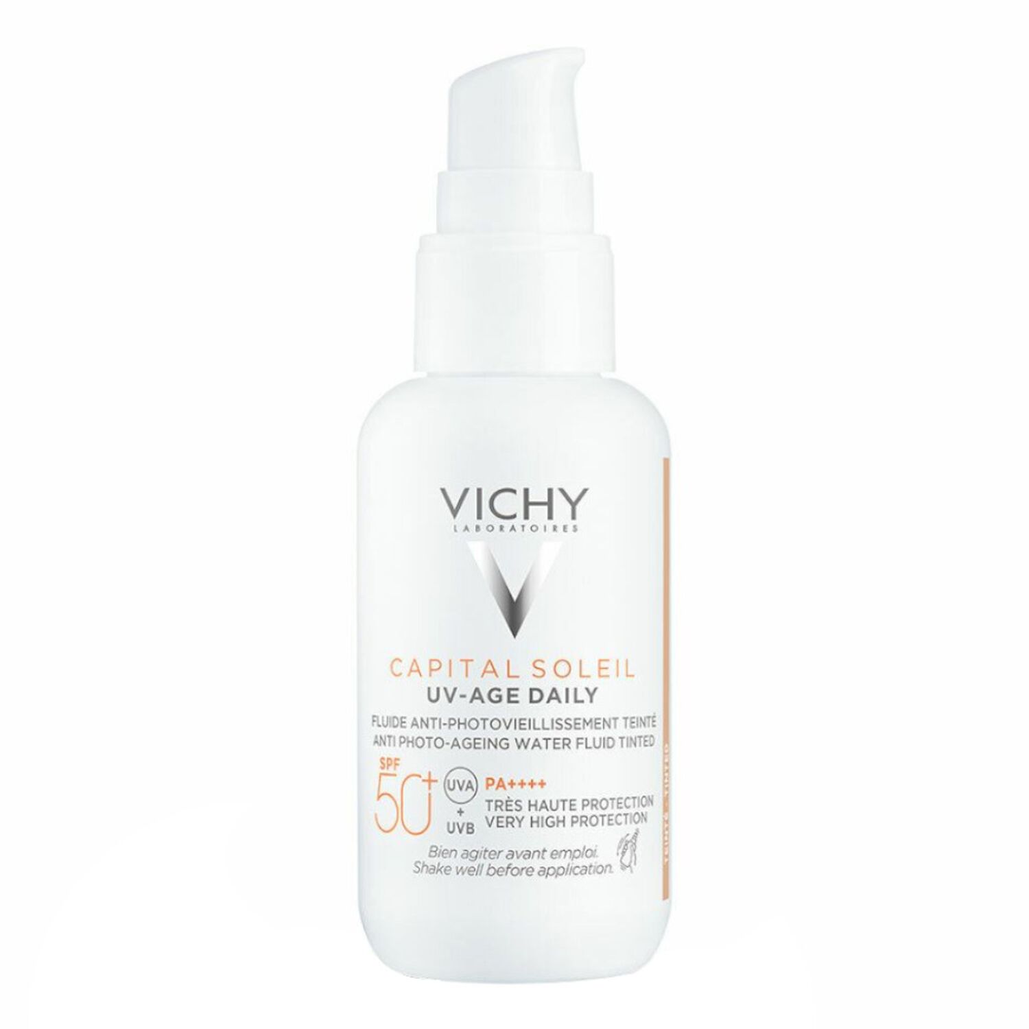 Vichy Capital Soleil UV Age Daily Teinté SPF 50+ Fluide Solaire Anti-Âge Teinté - Tous Types de Peaux - 40 ml