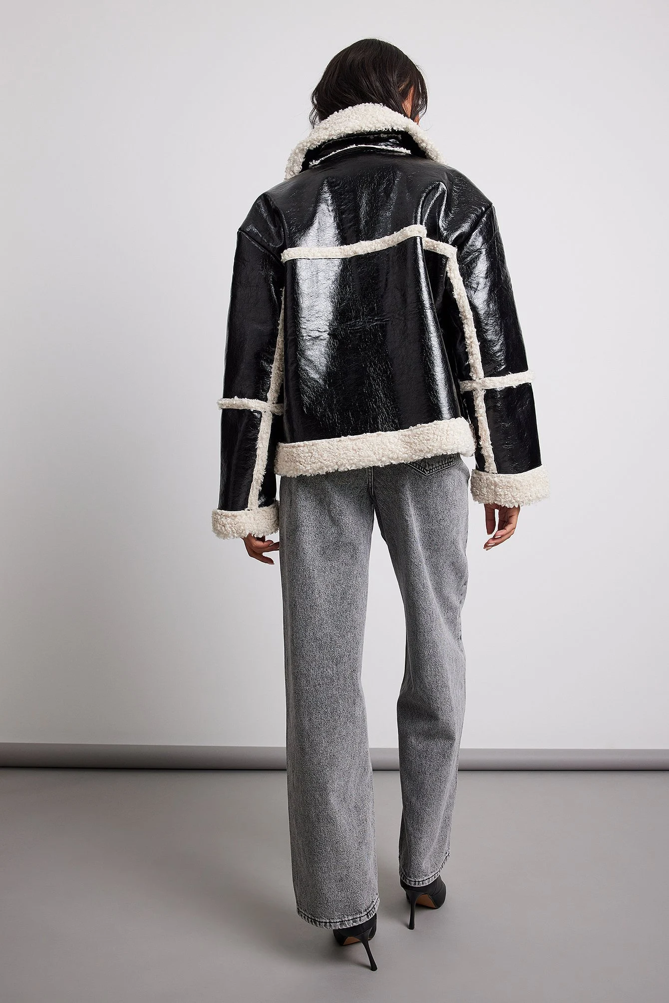 Bonded Teddy-Detail-Jacke