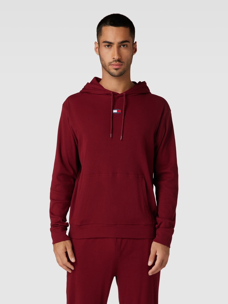 Hoodie in Ripp-Optik Modell 'HERITAGE' in dunkelrot