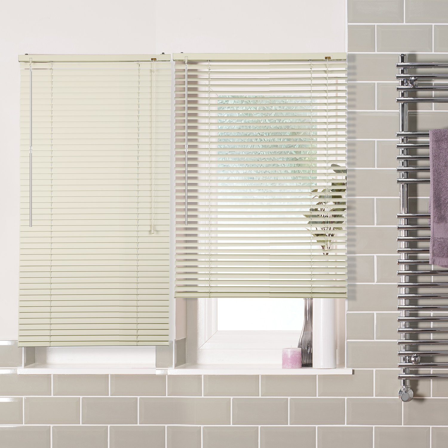 Jalousie Aluminium-Jalousie ohne Bohren, Klemmfix-Jalousie für fenster, Sekey, freihängend, 25mm Alu-Lamellen, mit Bohren, inklusive Montagematerial