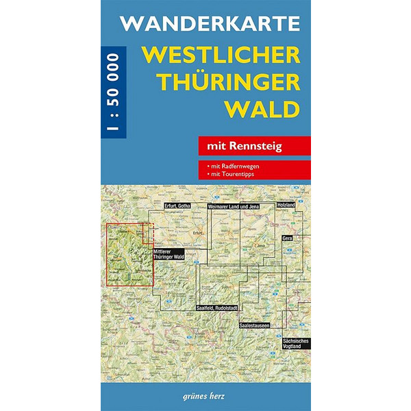 WANDERKARTE WESTLICHER THÜRINGER WALD 1 : 50 000 - Wanderkarte