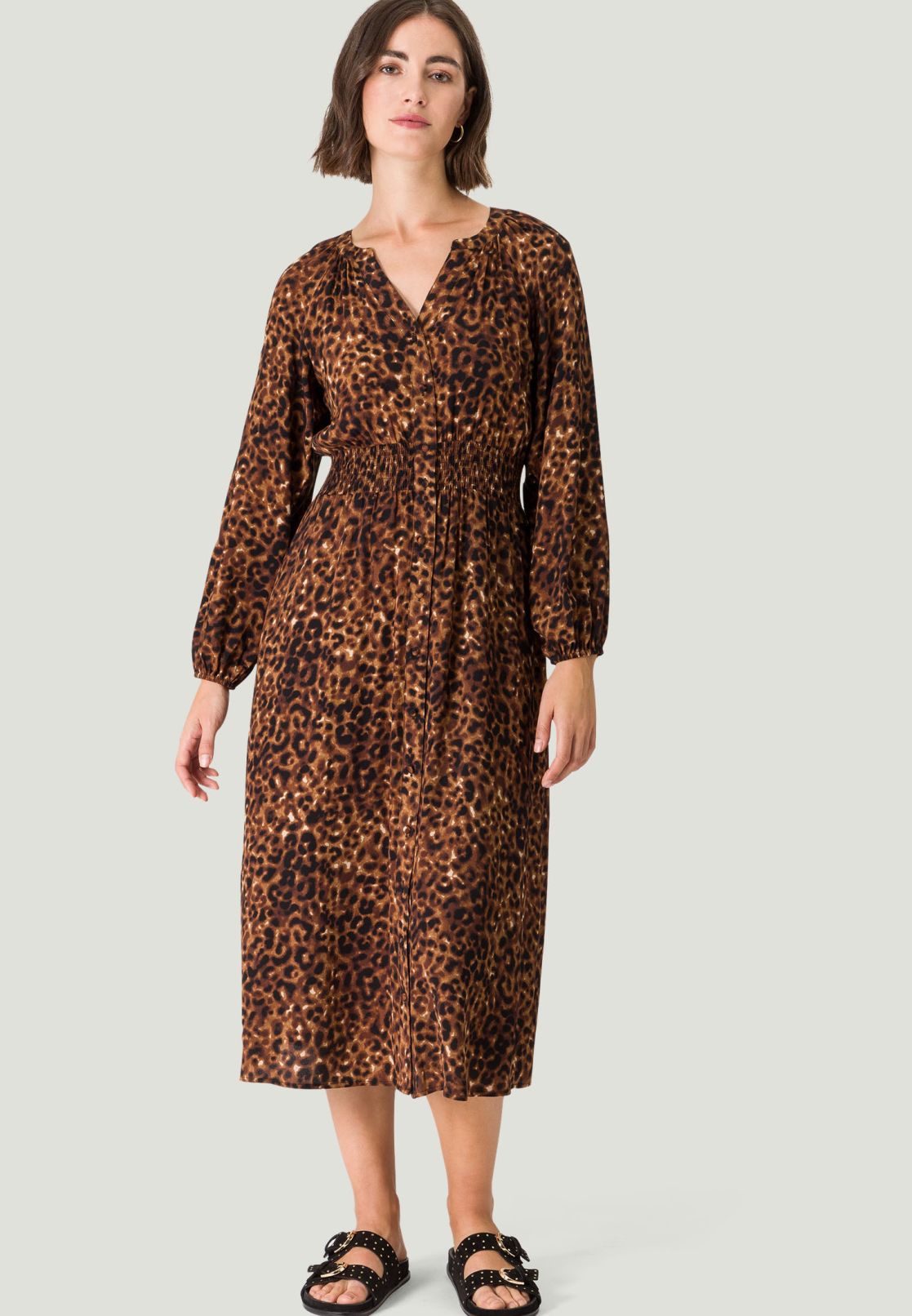 Midikleid mit Leoprint