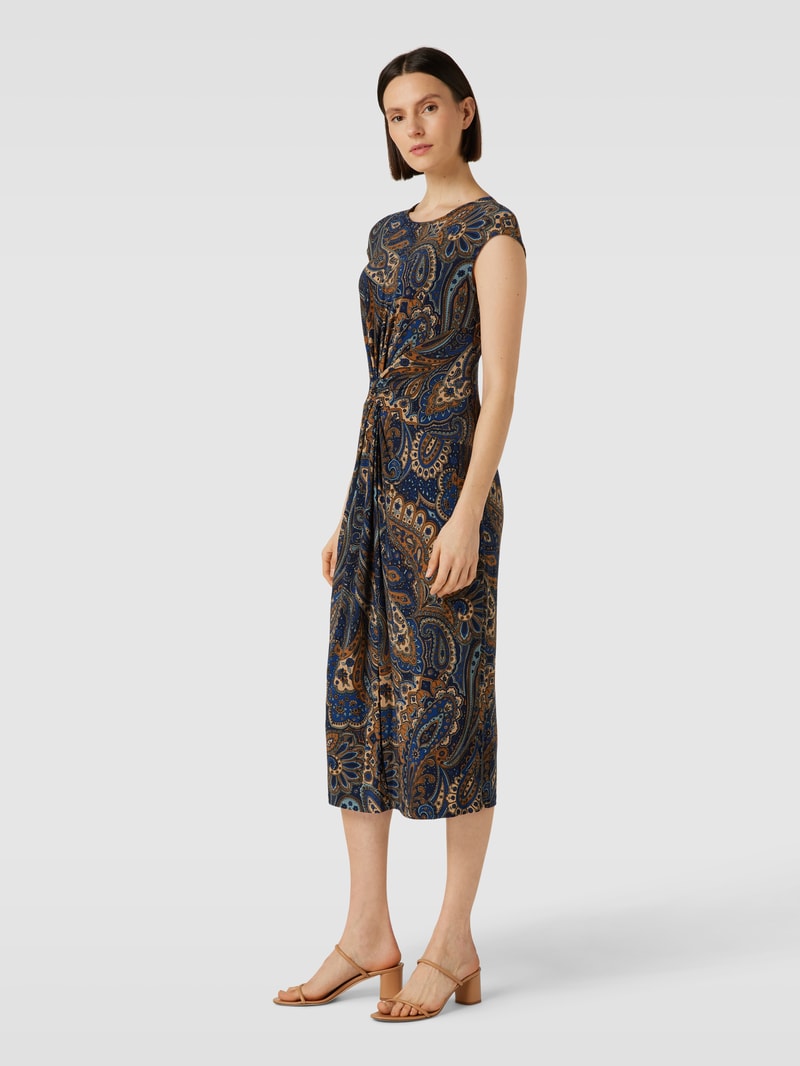 Midikleid mit Allover-Muster Modell 'BREGILLY' in marineblau