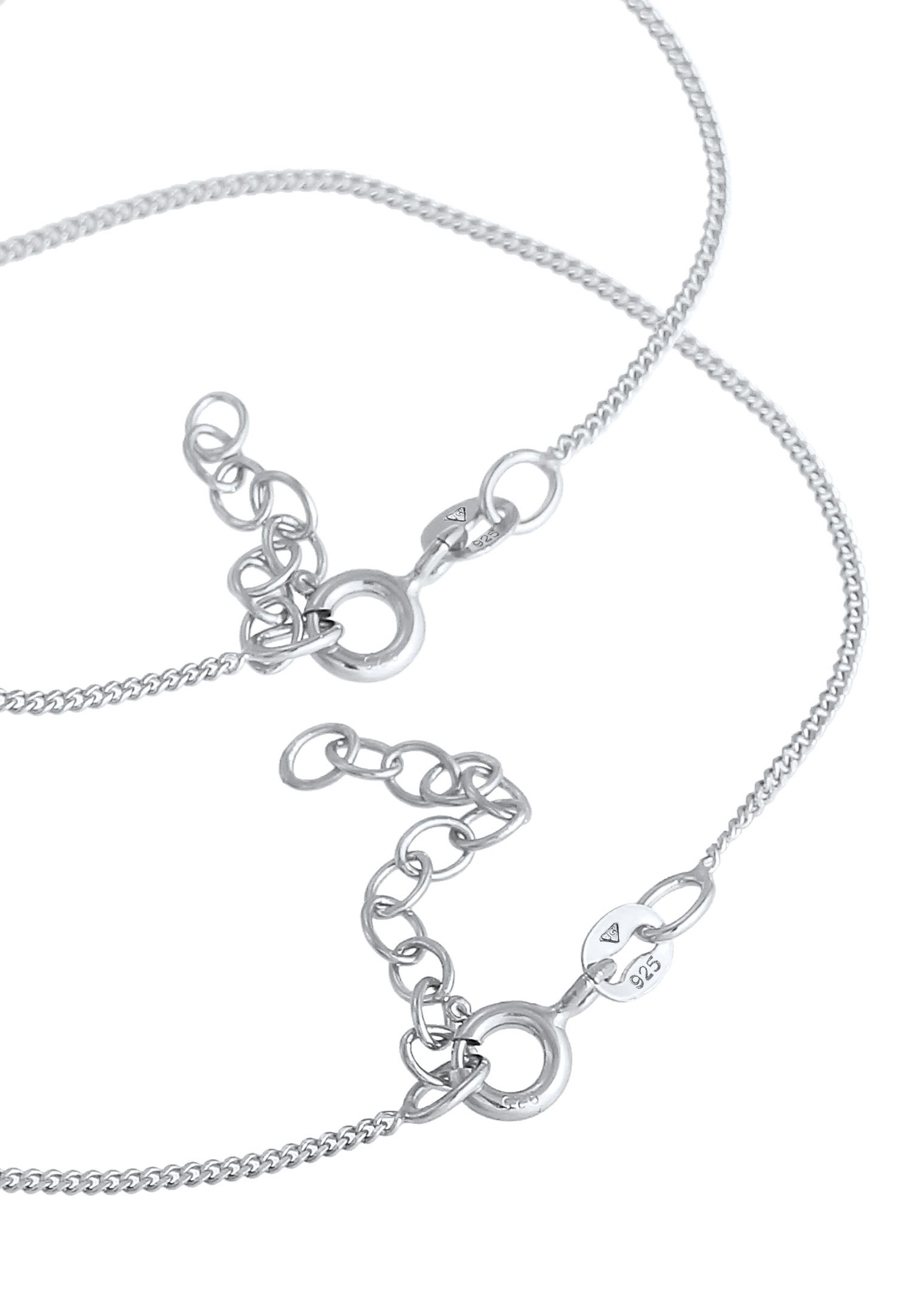 Set di targhette da donna Elli con cuore madre-figlio in argento sterling 925 placcato oro