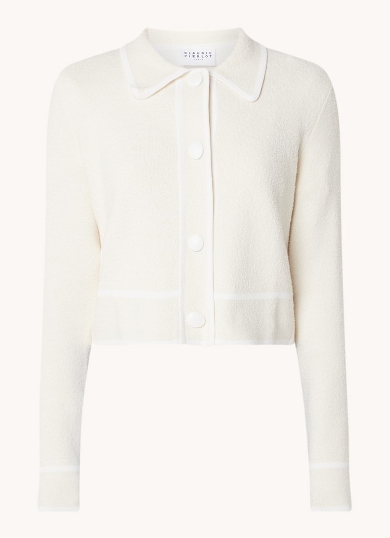 Gilet court en maille fine Claudie Pierlot Micbis avec texture