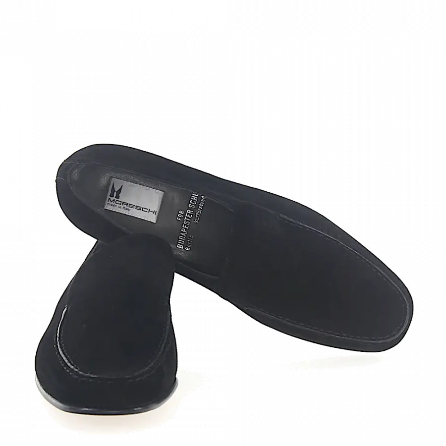 Moreschi - Loafer Kalbsveloursleder - schwarz