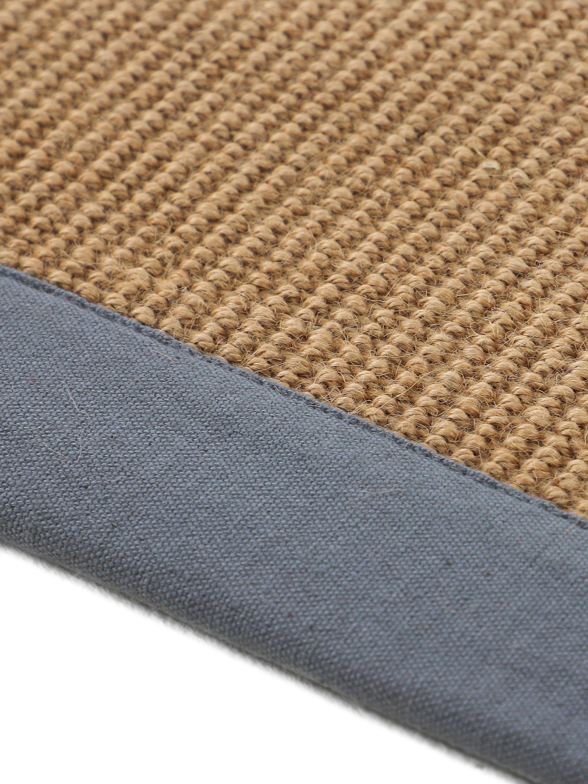 Läufer Sisal, carpetfine, rechteckig, Höhe: 5 mm, mit farbiger Bordüre, Anti Rutsch Rückseite