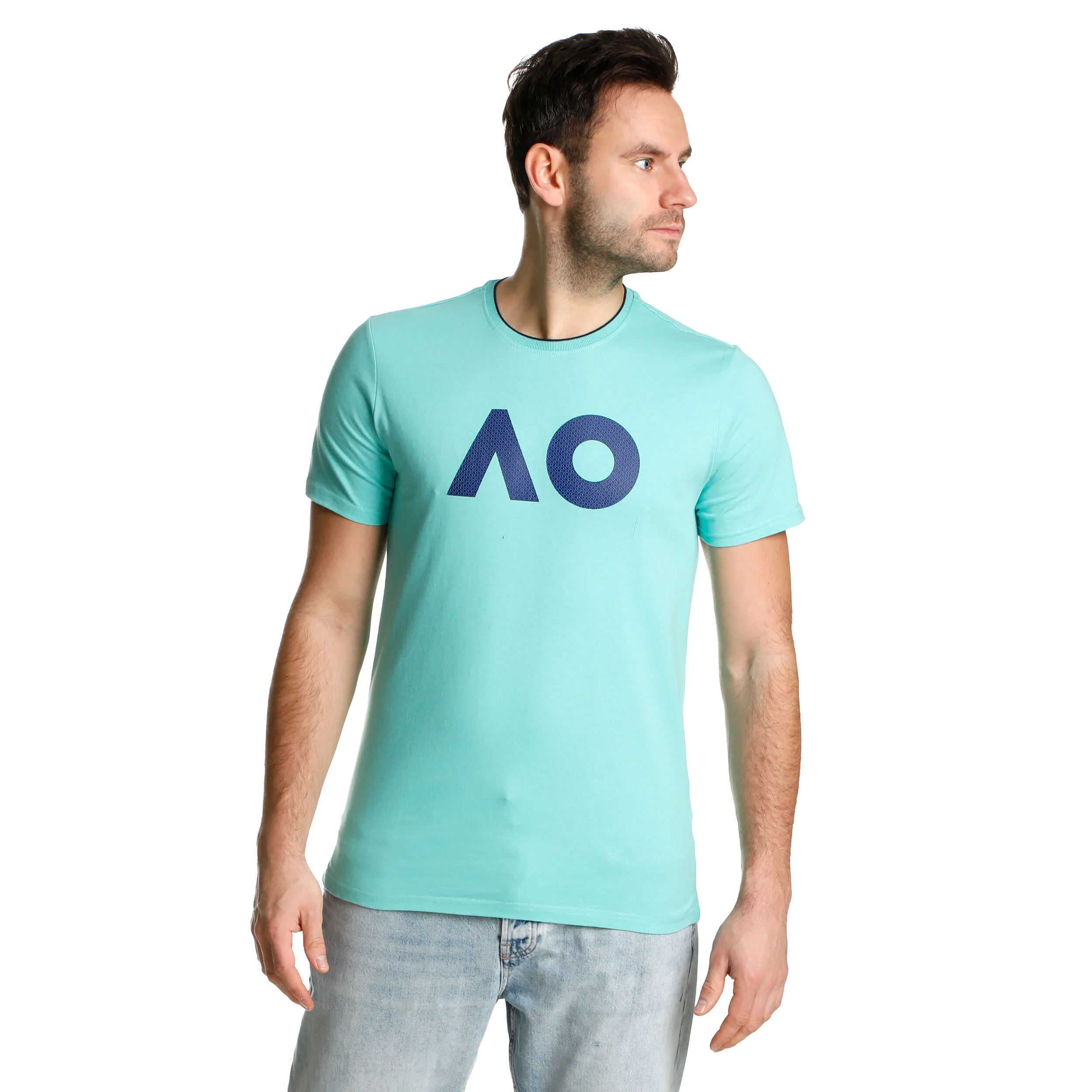 AO Stack Print Core Logo T-Shirt Herren - Mint, Dunkelblau