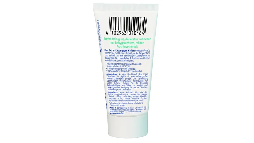 nenedent-baby Zahncreme mit Fluorid 50 ml