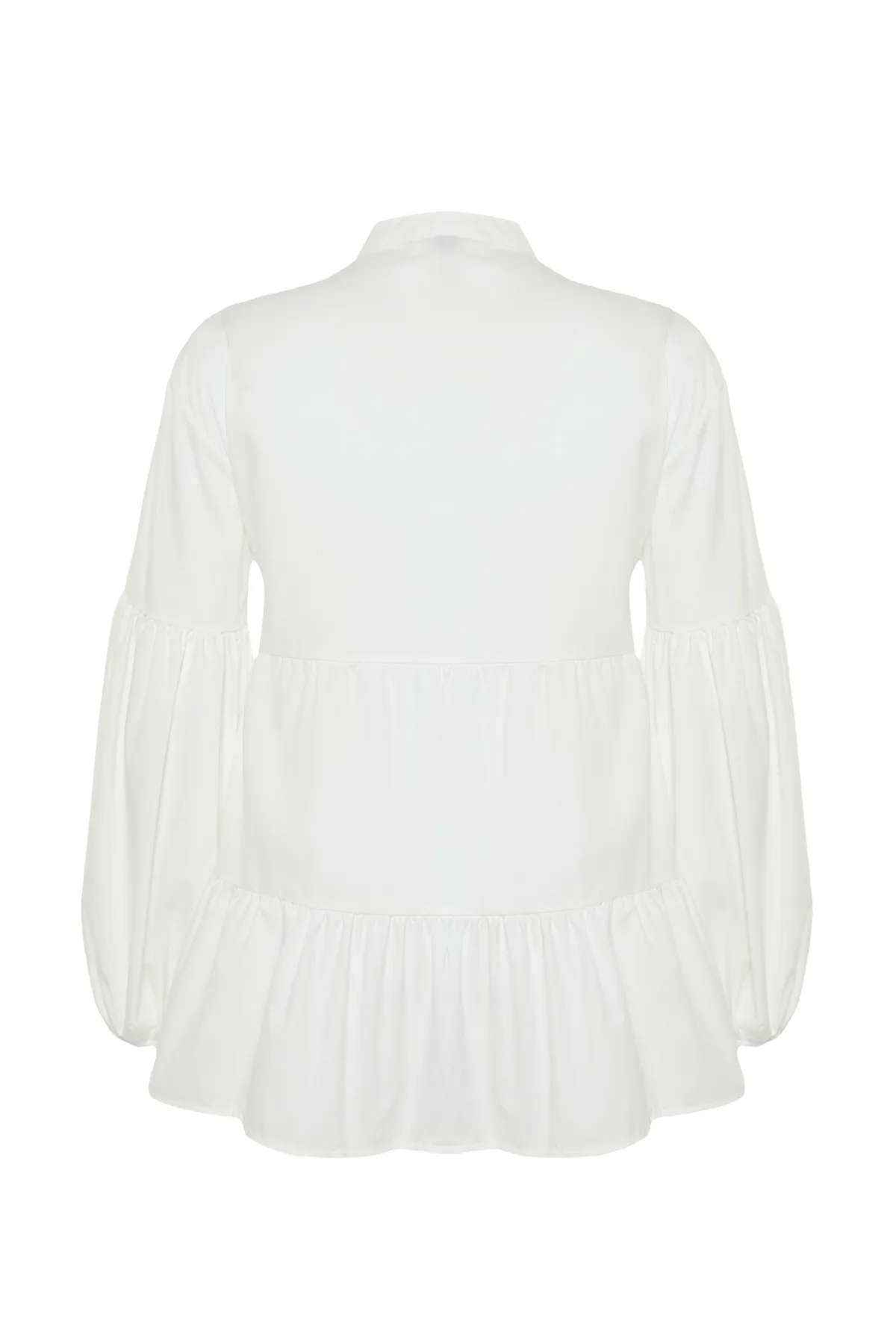 Trendyol Modest  Ecrufarbenes Rock-Layer-Baumwollgewebe-Hemd TCTSS24UK00006