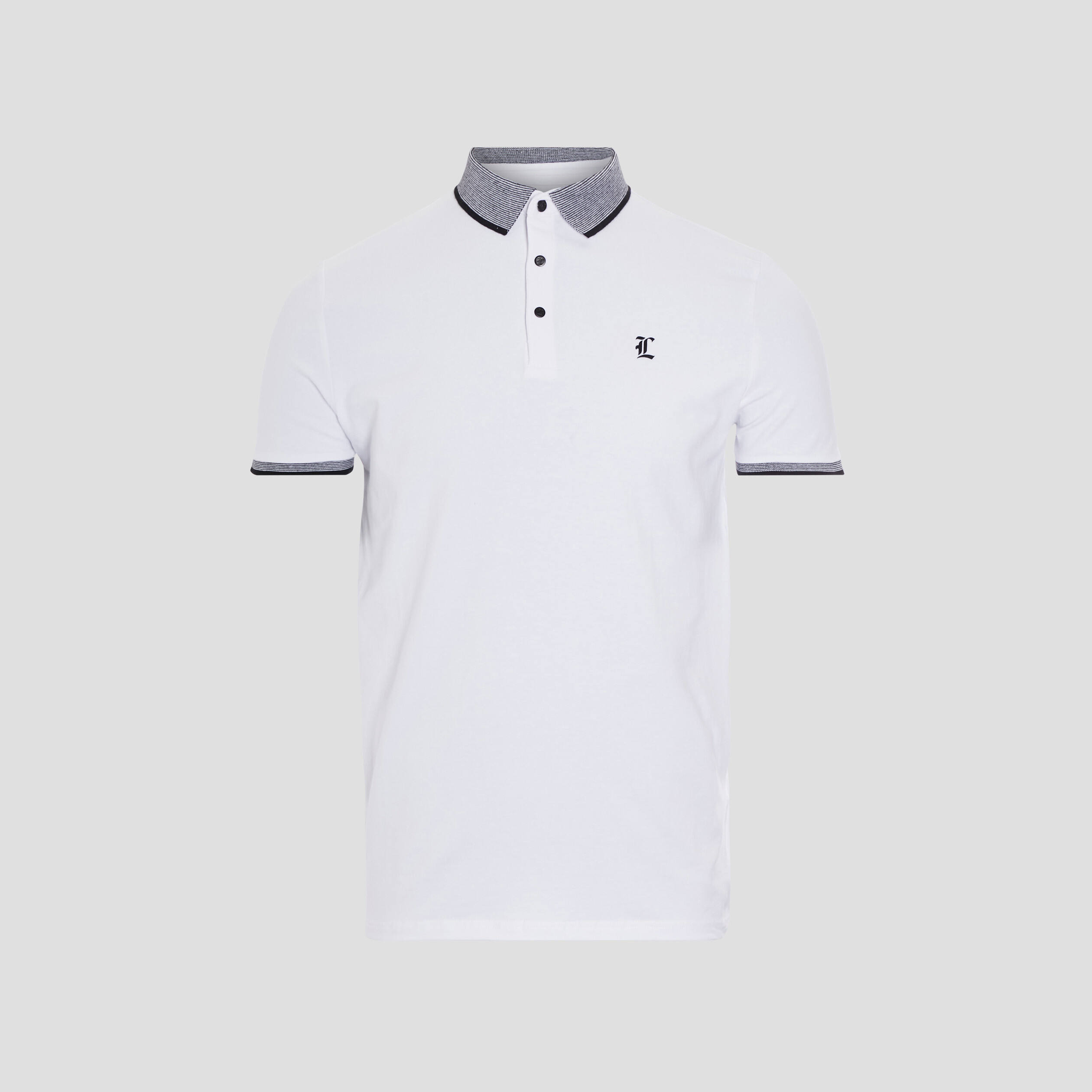 Polo ajusté manches courtes blanc homme | La Halle