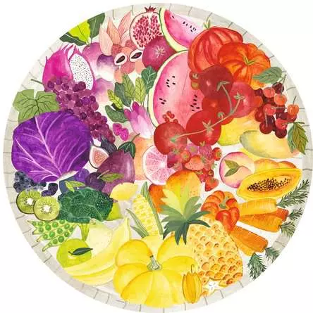 Puzzle 500 Teile - Circle of Colors - Fruits & Vegetables