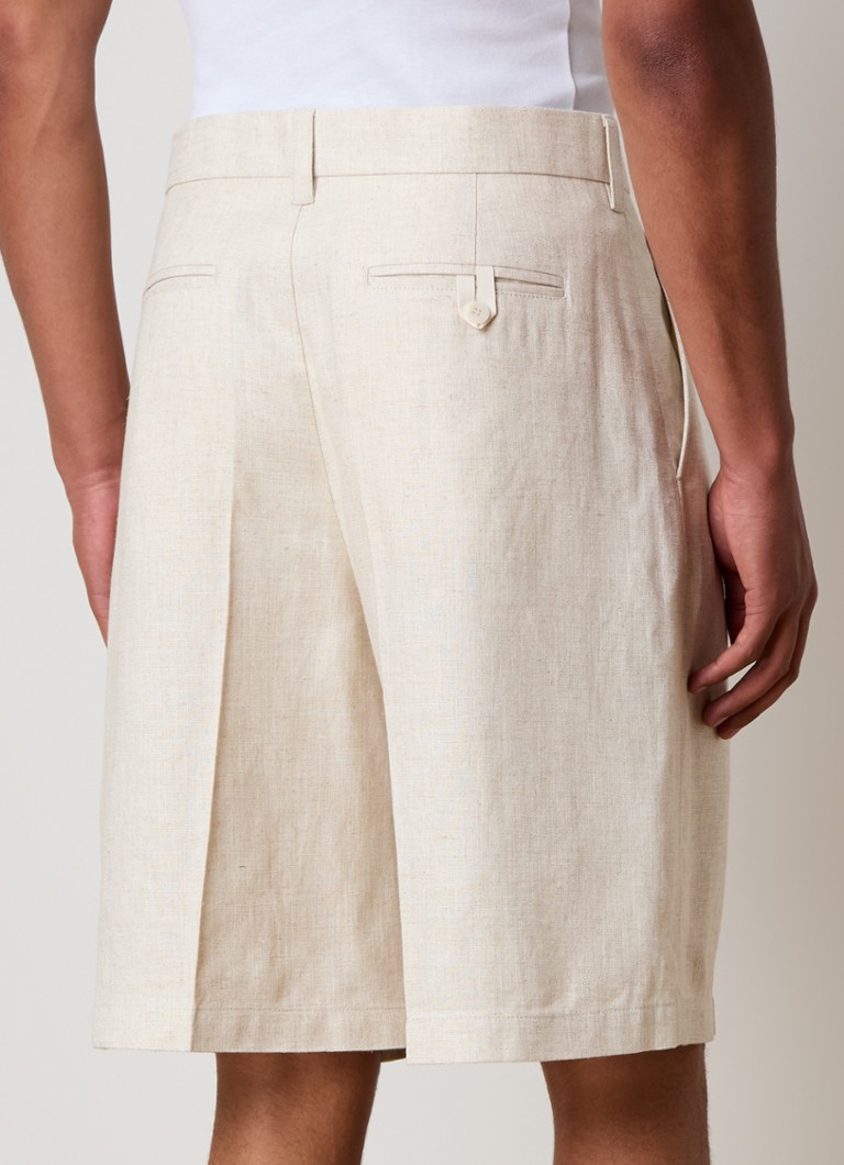 Pantaloni cropped a gamba larga Jacquemus in misto lino con piega stirata