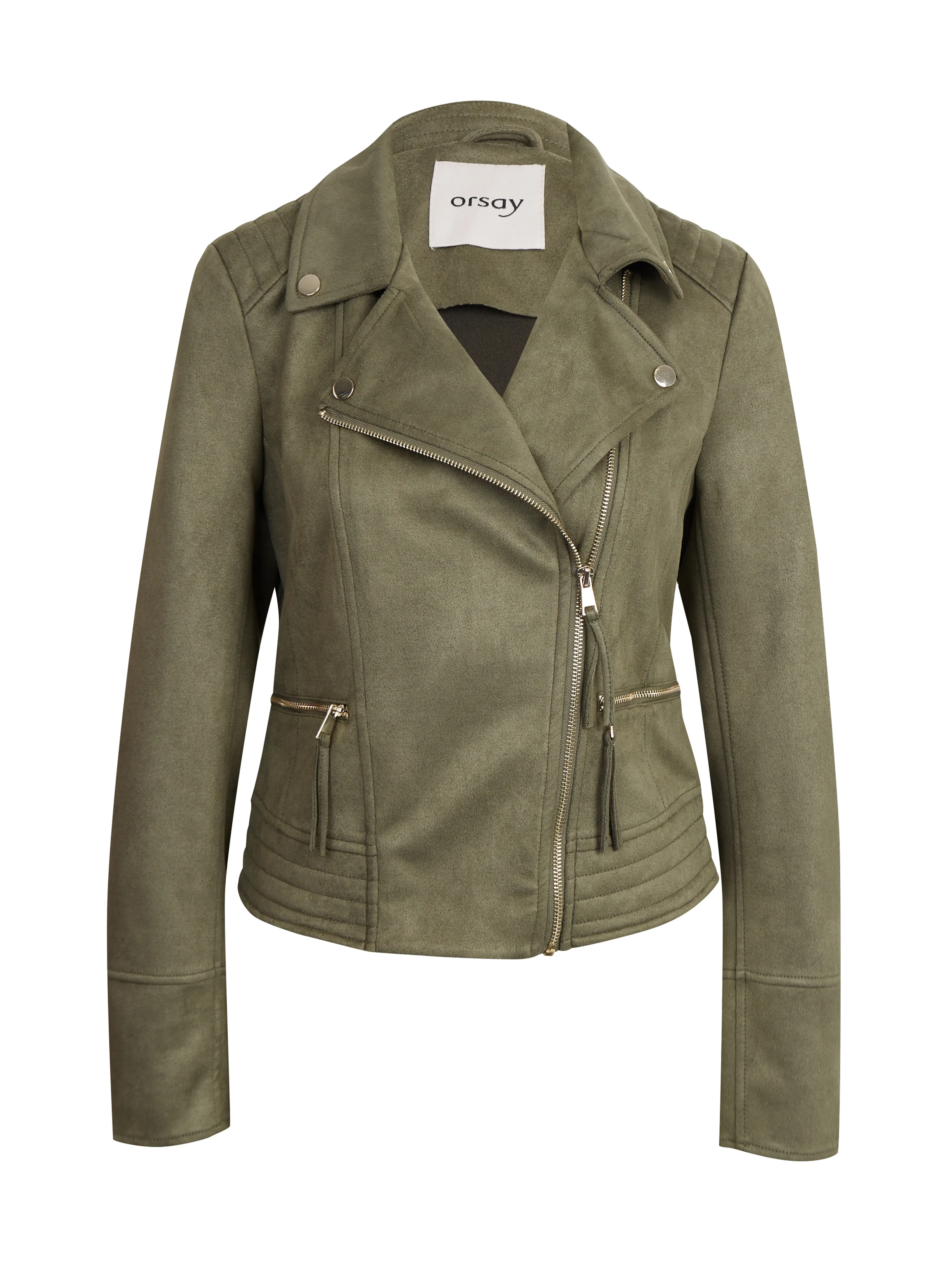Khakifarbene Damenjacke aus Wildleder ORSAY Tina