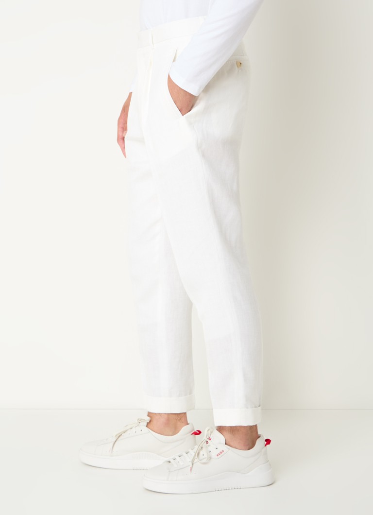 Pantaloni scurți chino din amestec de mătase HUGO BOSS L-Peet-Pleat-241 cu buzunare laterale