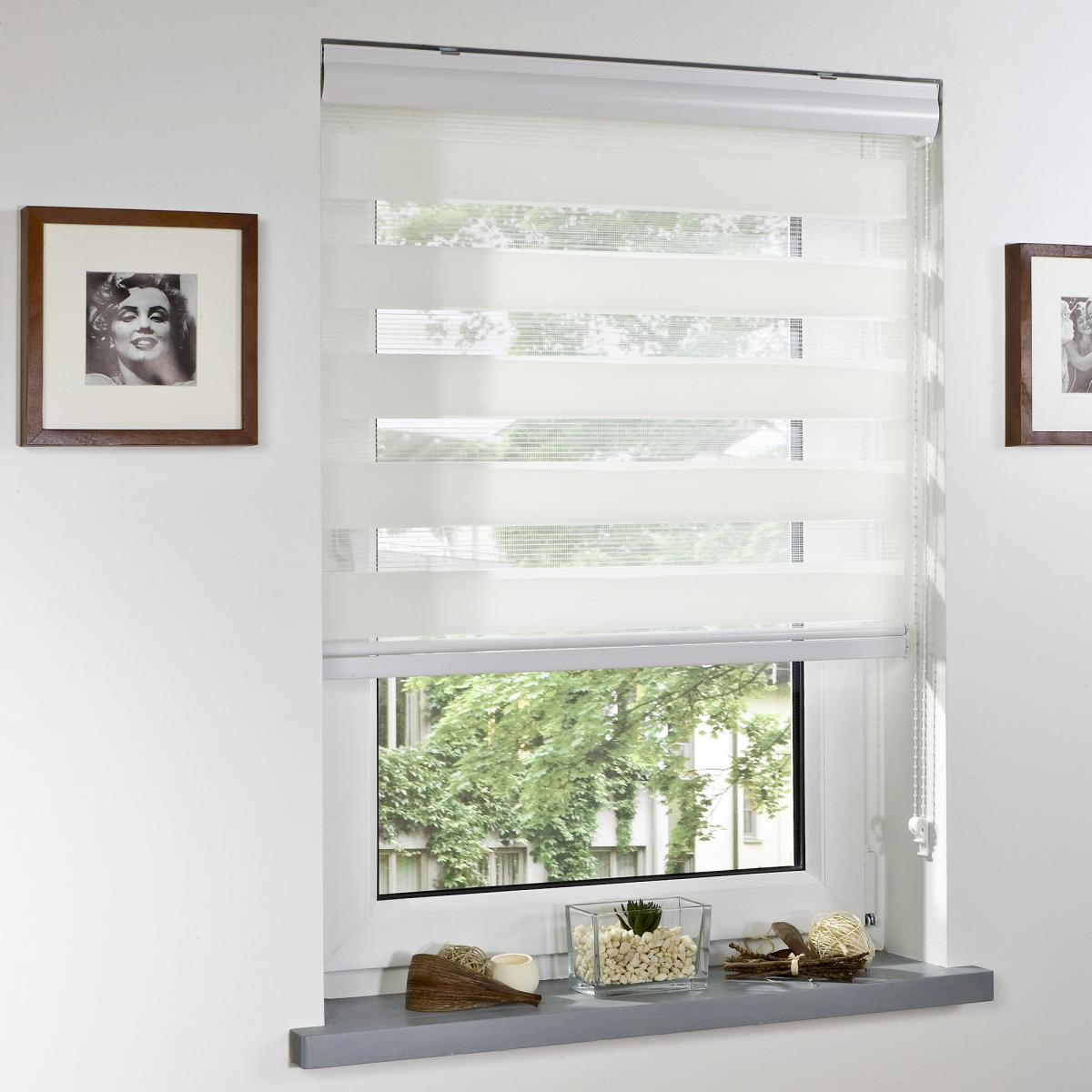Bella Casa Duo-Rollo mit Blende, Rollo, lichtdurchlässig, Sonnenschutz, 90 x 220 cm ecru