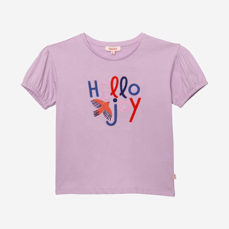T-shirt fille brodé rose Catimini