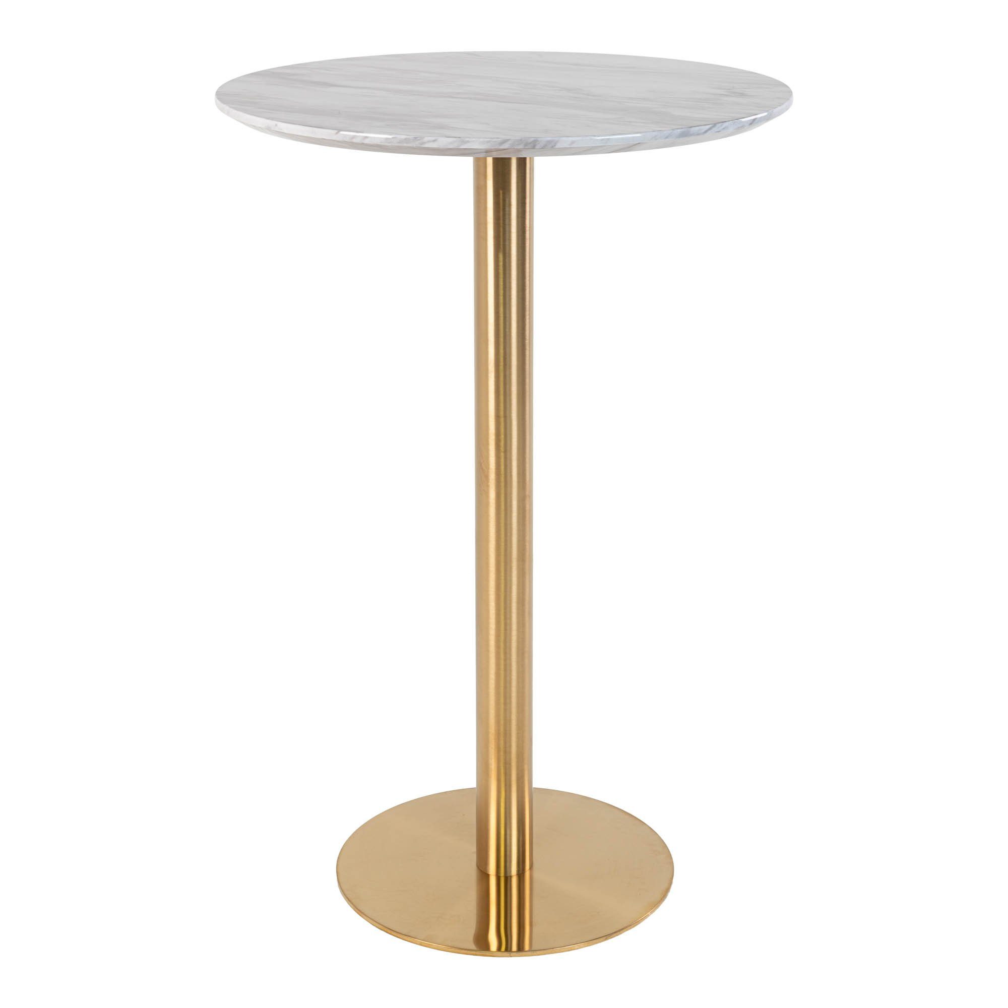 LebensWohnArt Bartisch Stylischer Bartisch ZANOL in Marmor-Look ca.D70cm