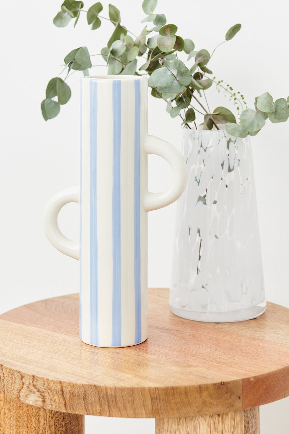 Striped ceramic vase