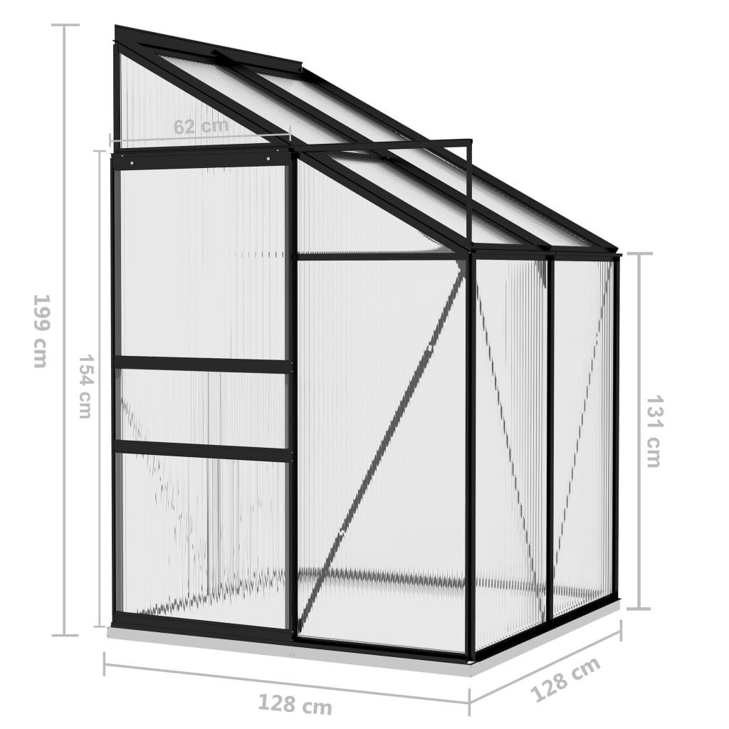 vidaXL Gewächshaus Gewächshaus Anthrazit Aluminium 2,7 m³