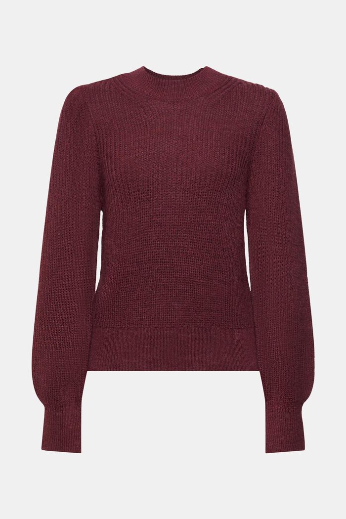 Pullover mit bauschigen Ärmeln mit Wollanteil
