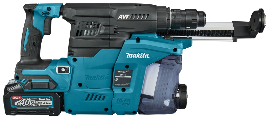 Makita HR009GM202 Kombihammer SDS-Plus mit Staubabsaugung, 40 V Max, 4,0 Ah Li-Ion-Akku