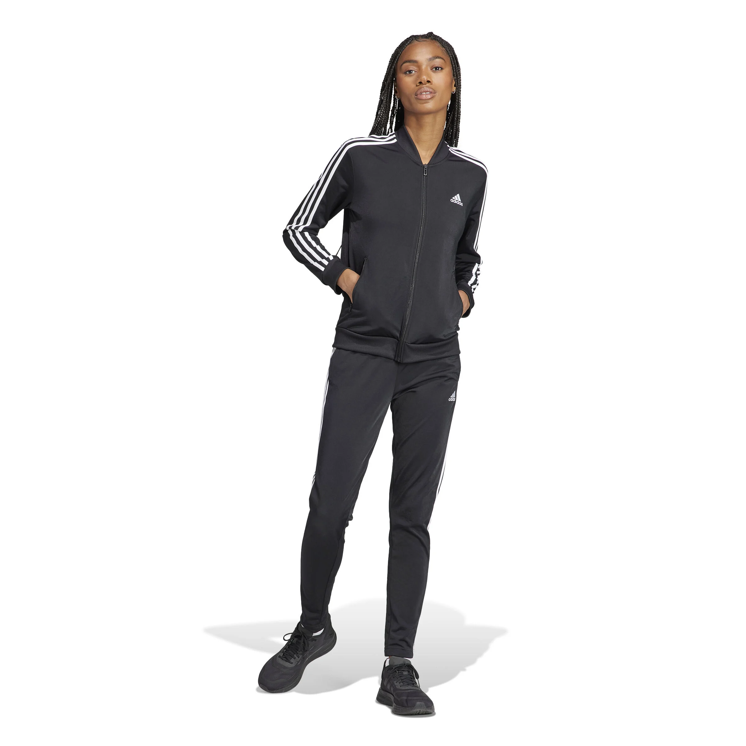 3 Stripes Trainingsanzug Damen - Schwarz, Weiß