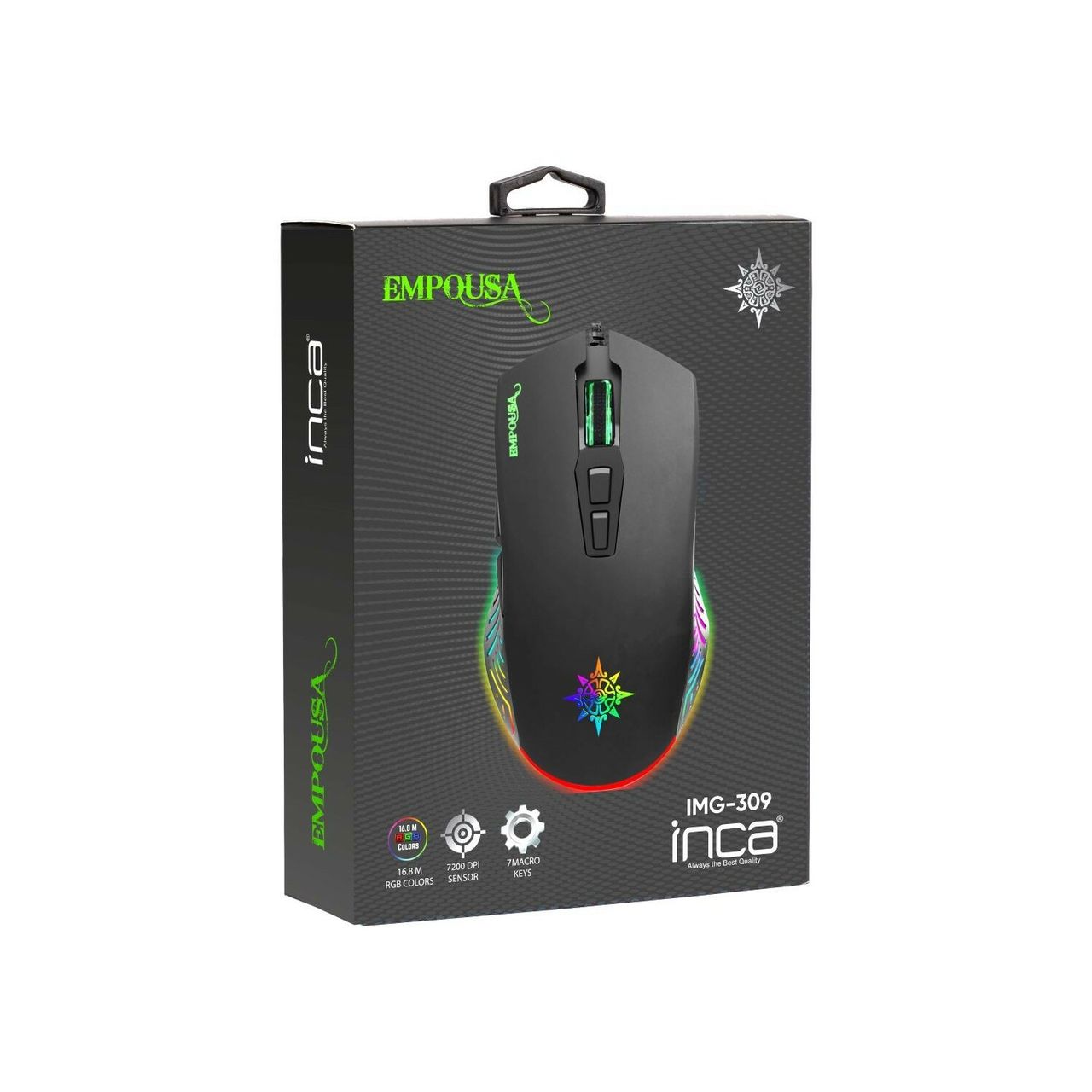 Inca -IMG-309 Empouse RGB Licht Makro Tasten Professional Gaming Maus schwarz