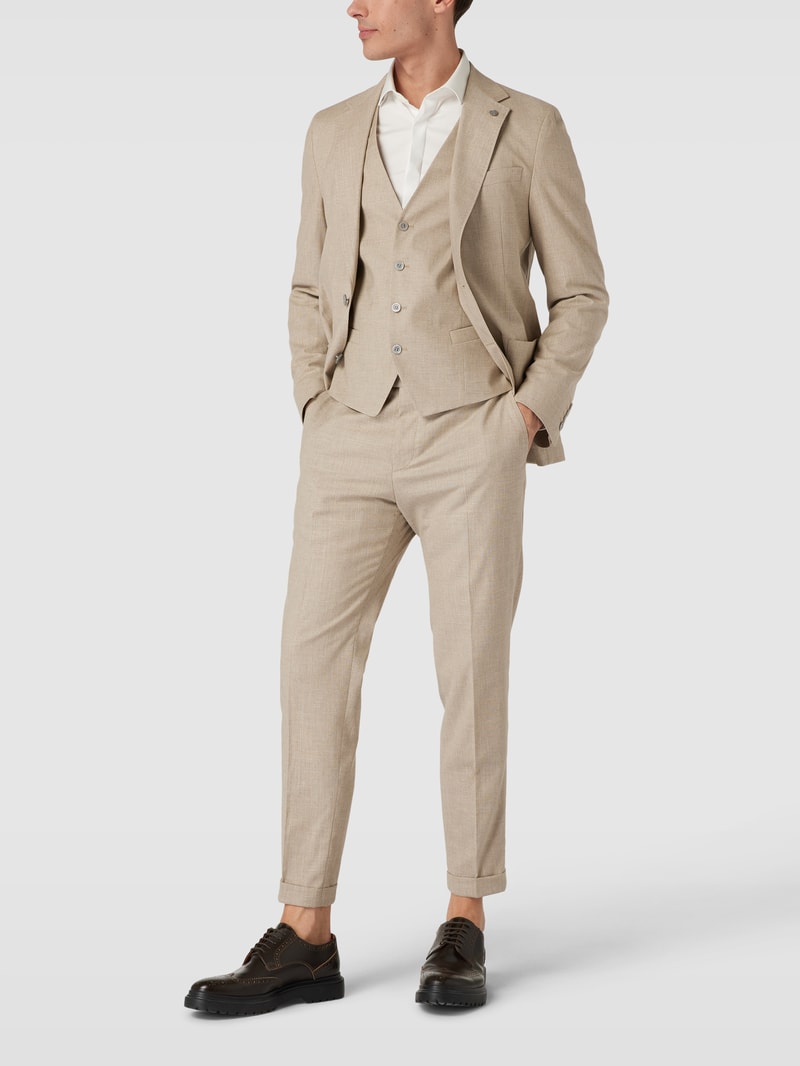 2-Knopf-Sakko mit Allover-Muster Modell 'Acon' in beige