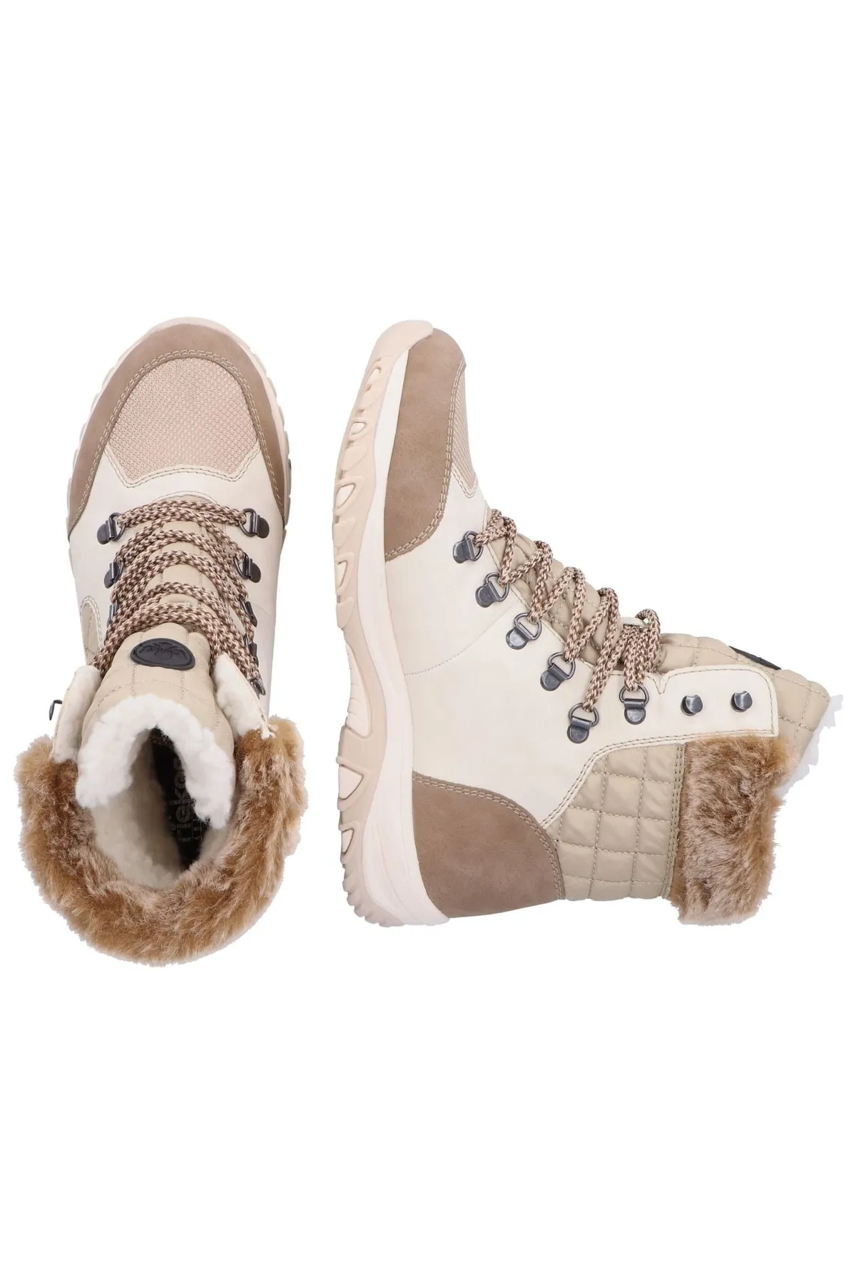 Rieker  Stiefelette - Beige - Flacher Absatz