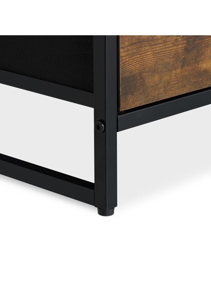 relaxdays Kommode in Braun/ Schwarz - (B)84 x (H)92 x (T)32 cm günstig kaufen onesize