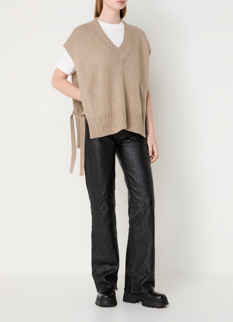 Zadig&Voltaire Elio high waist loose fit lambskin trousers