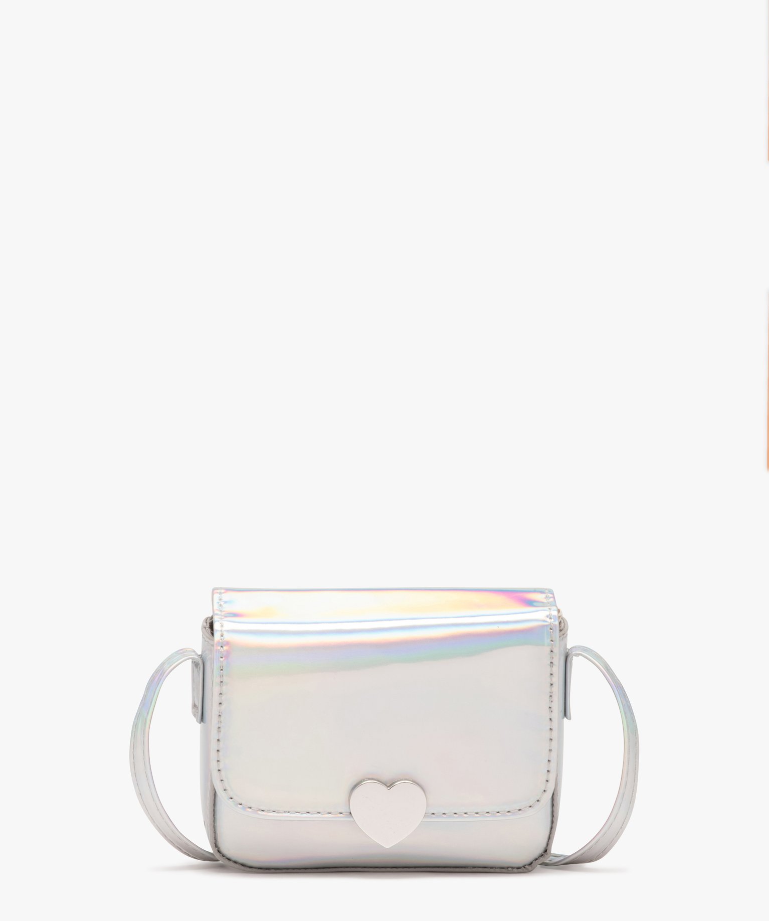 Sac bandoulière iridescent à fermeture cur fille argent | GEMO