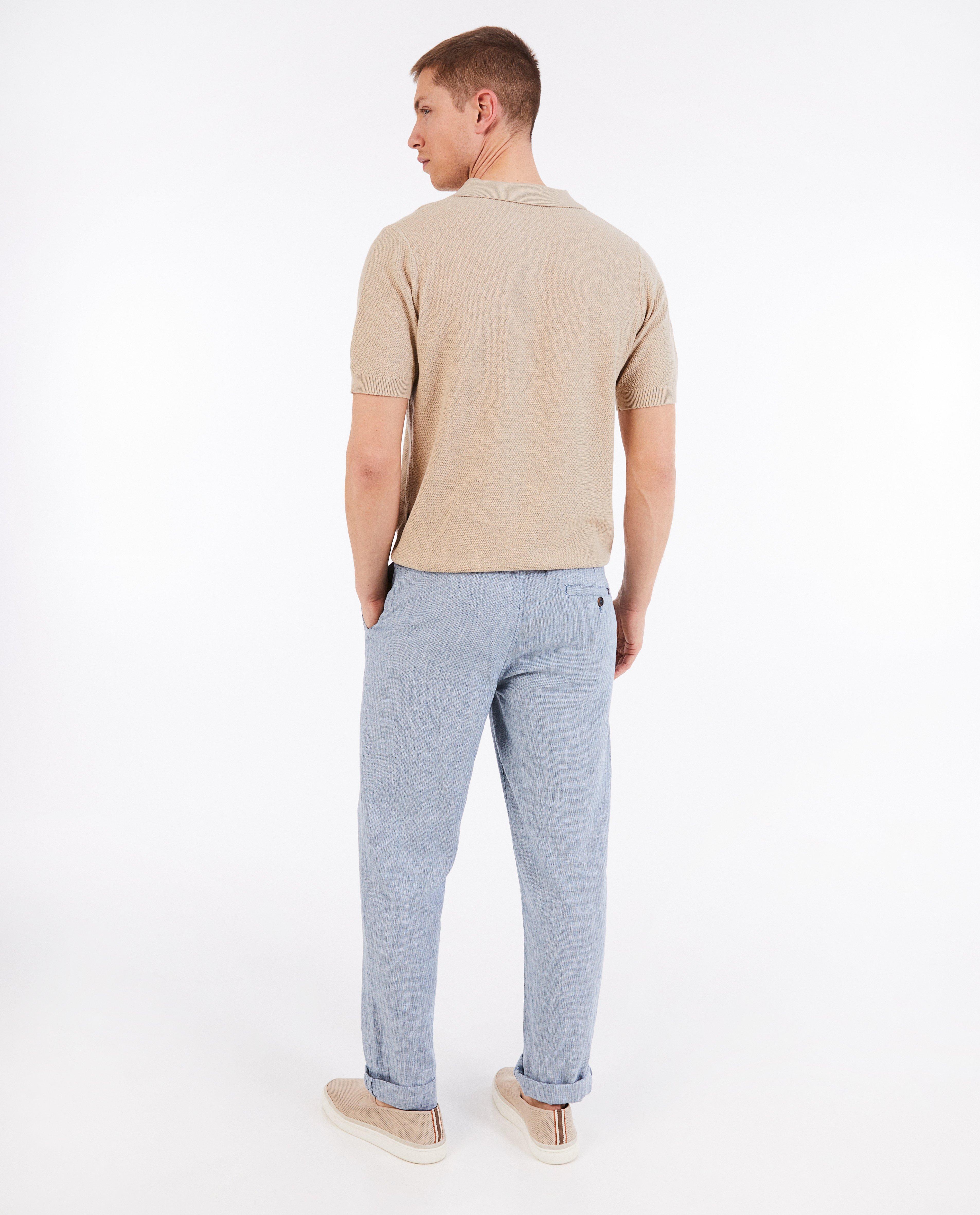 Pantaloni eleganți de quarterback cu in albastru