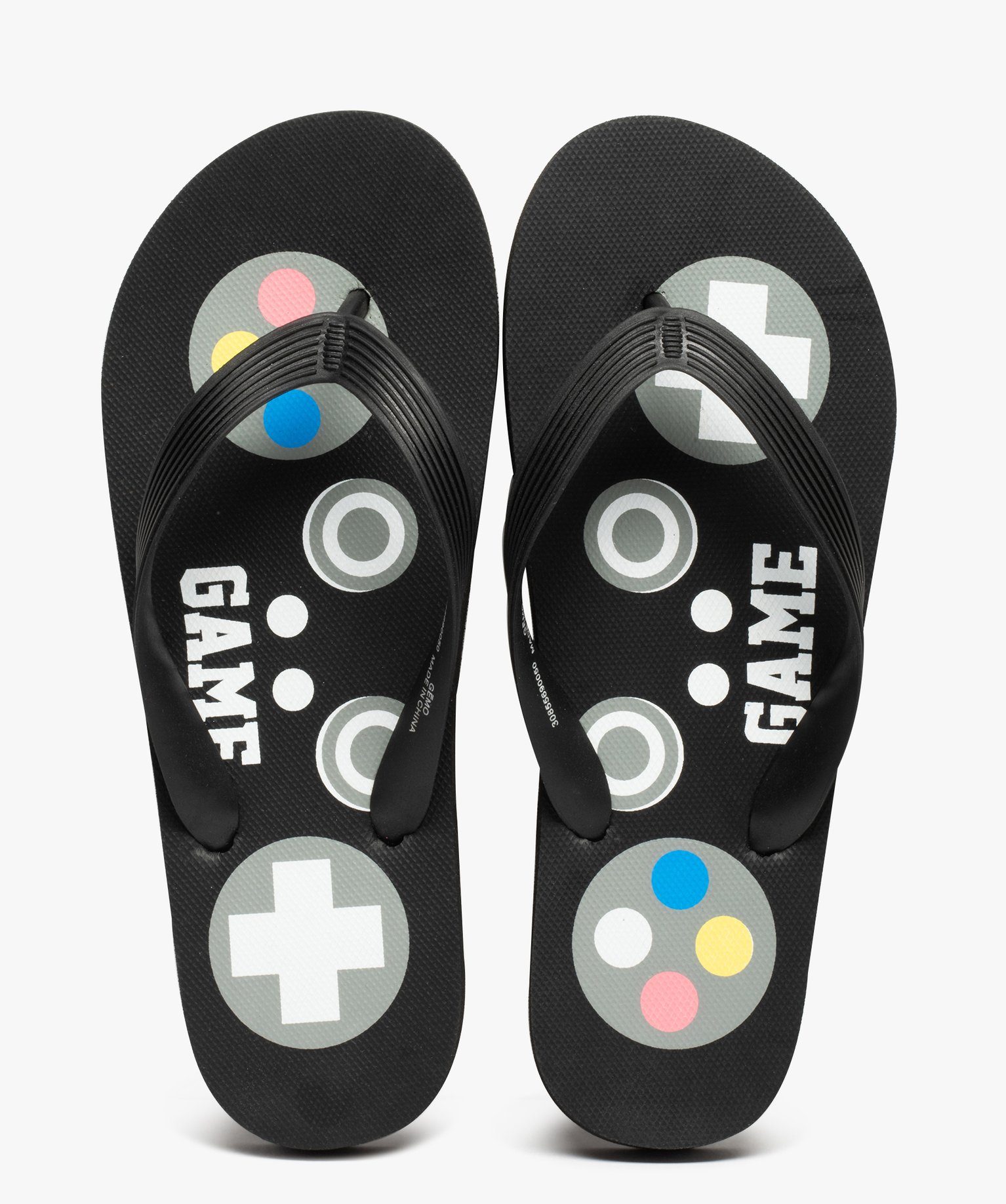 Tongs Garçon imprimées console de jeu noir | GEMO