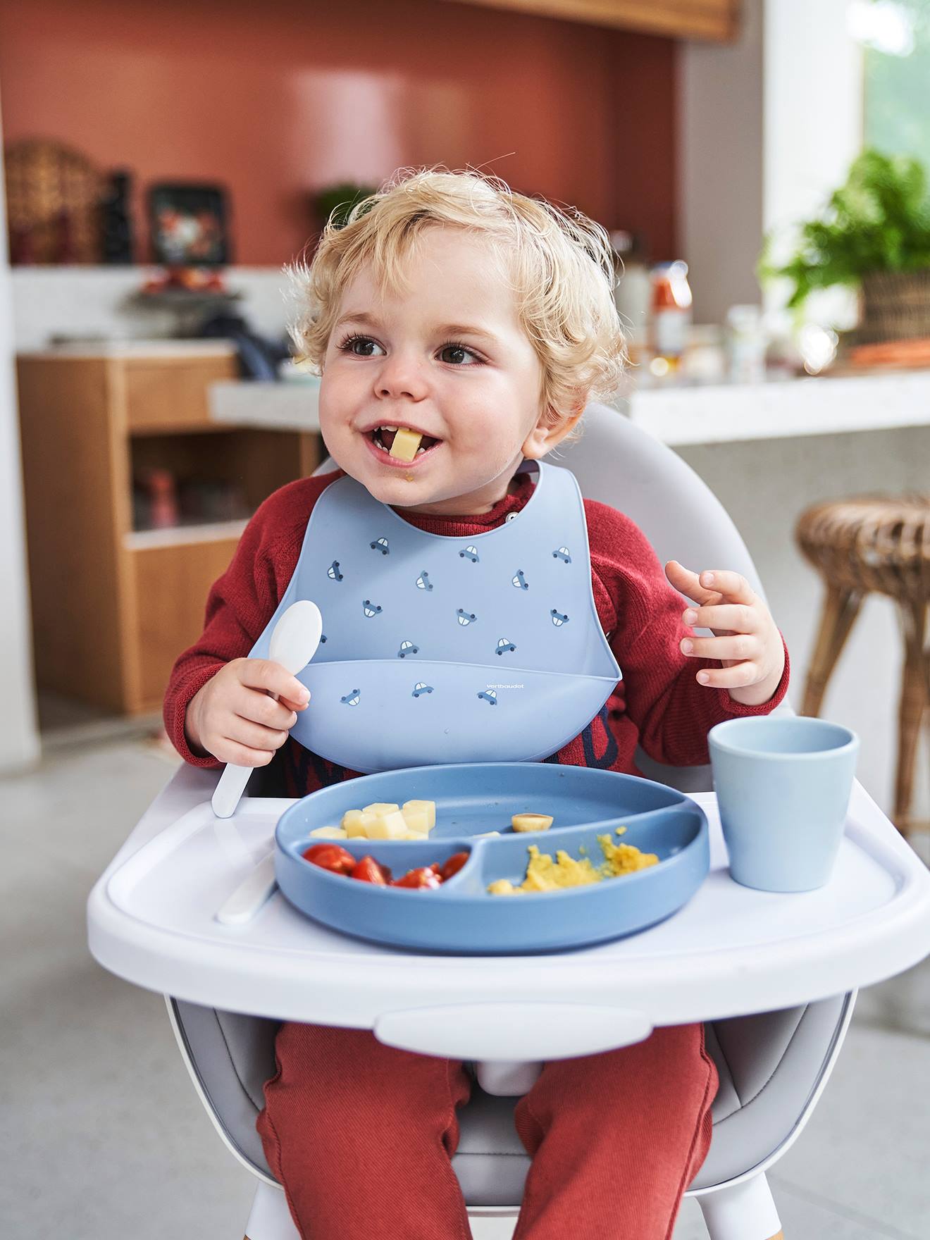 Coffret repas en silicone set baby blue