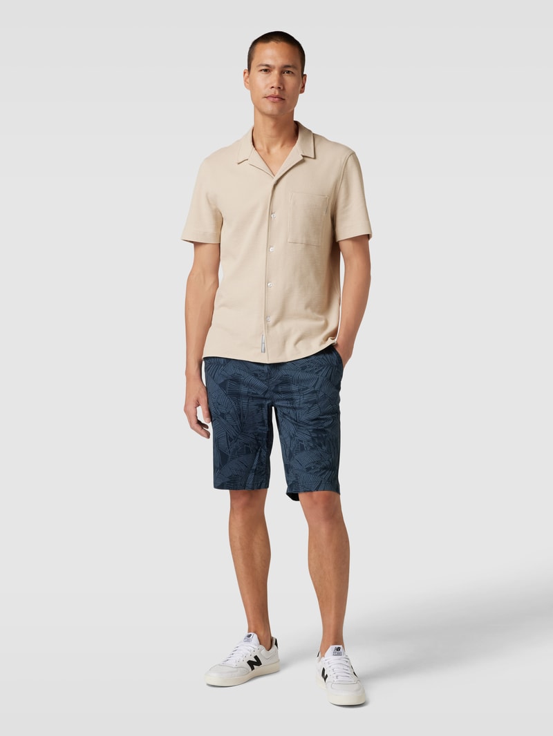 Bermudas mit Allover-Muster Modell 'BANANA' in marineblau