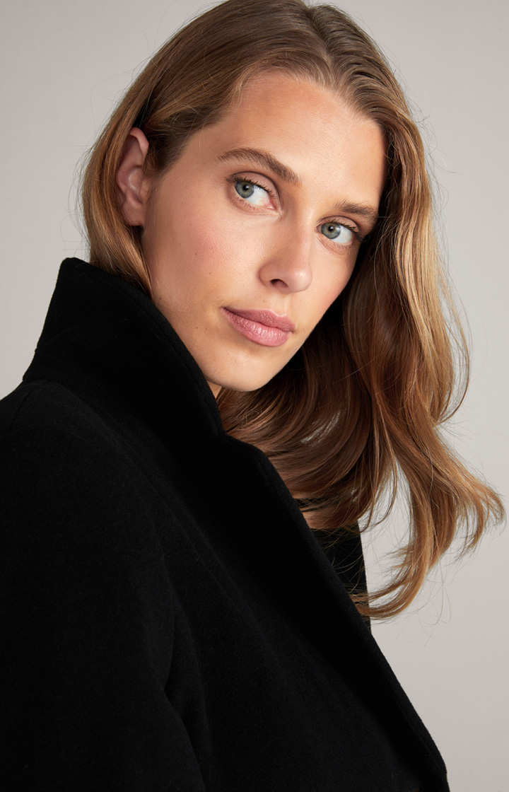 Wool-Mix Mantel in Schwarz