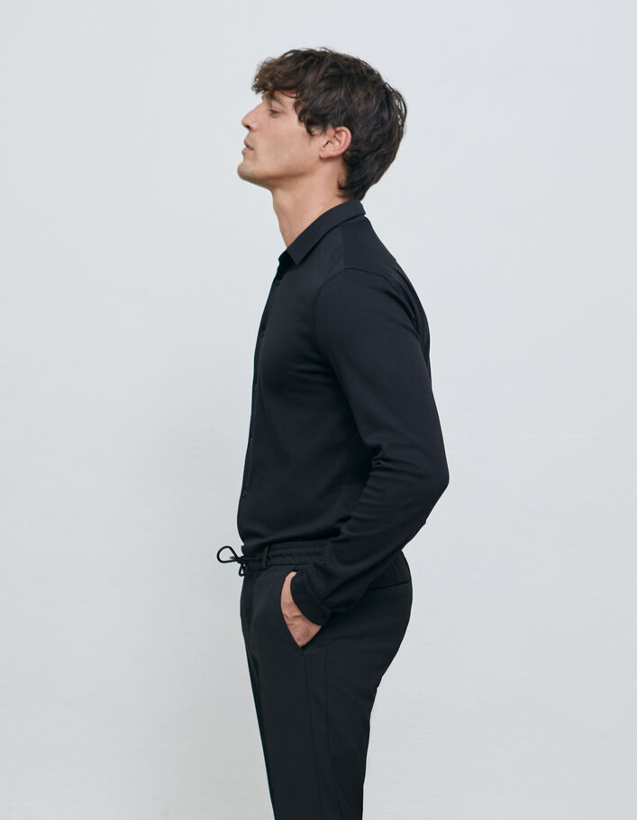 Chemise REGULAR noire Interlock Homme