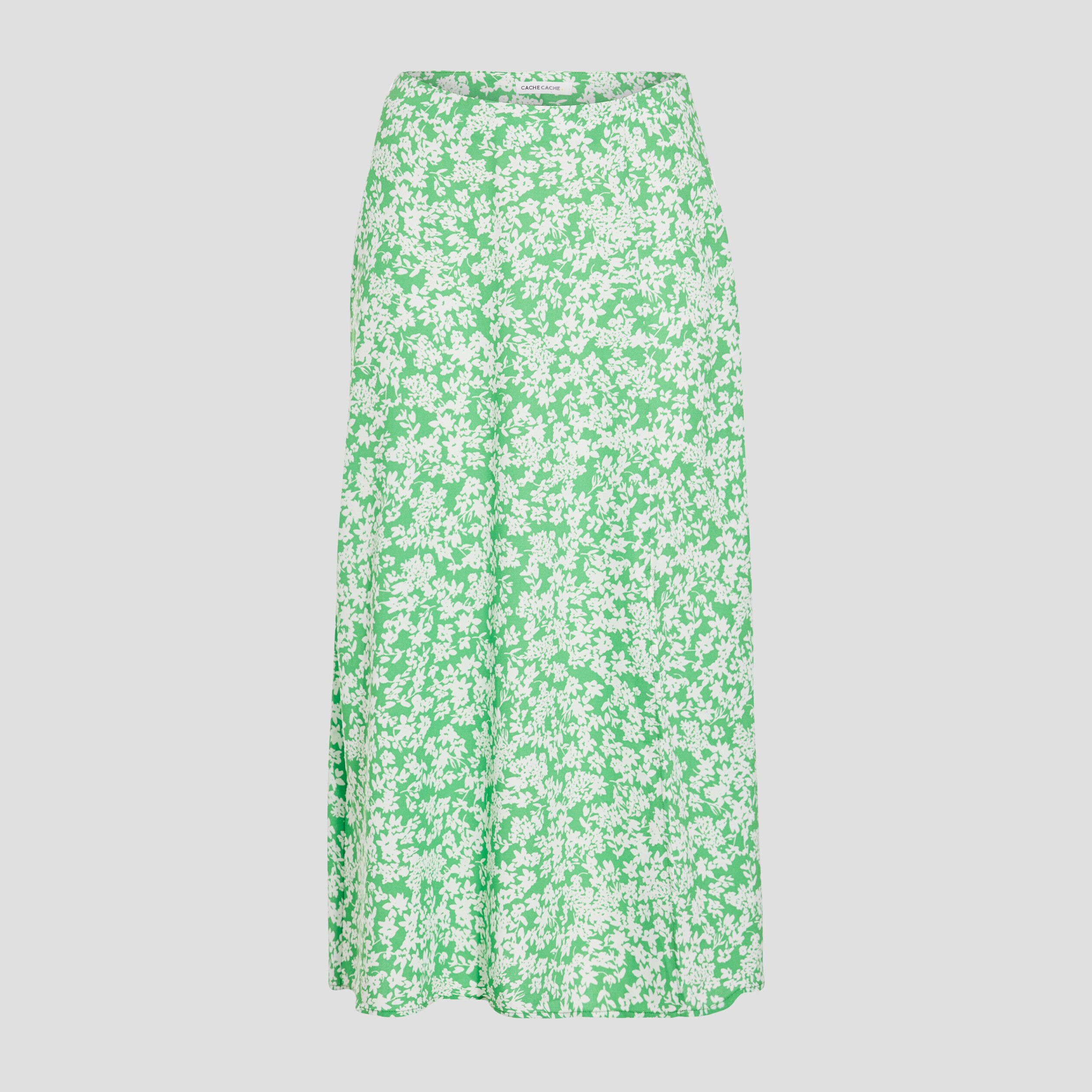 Jupe longue évasée vert clair femme | Cache Cache