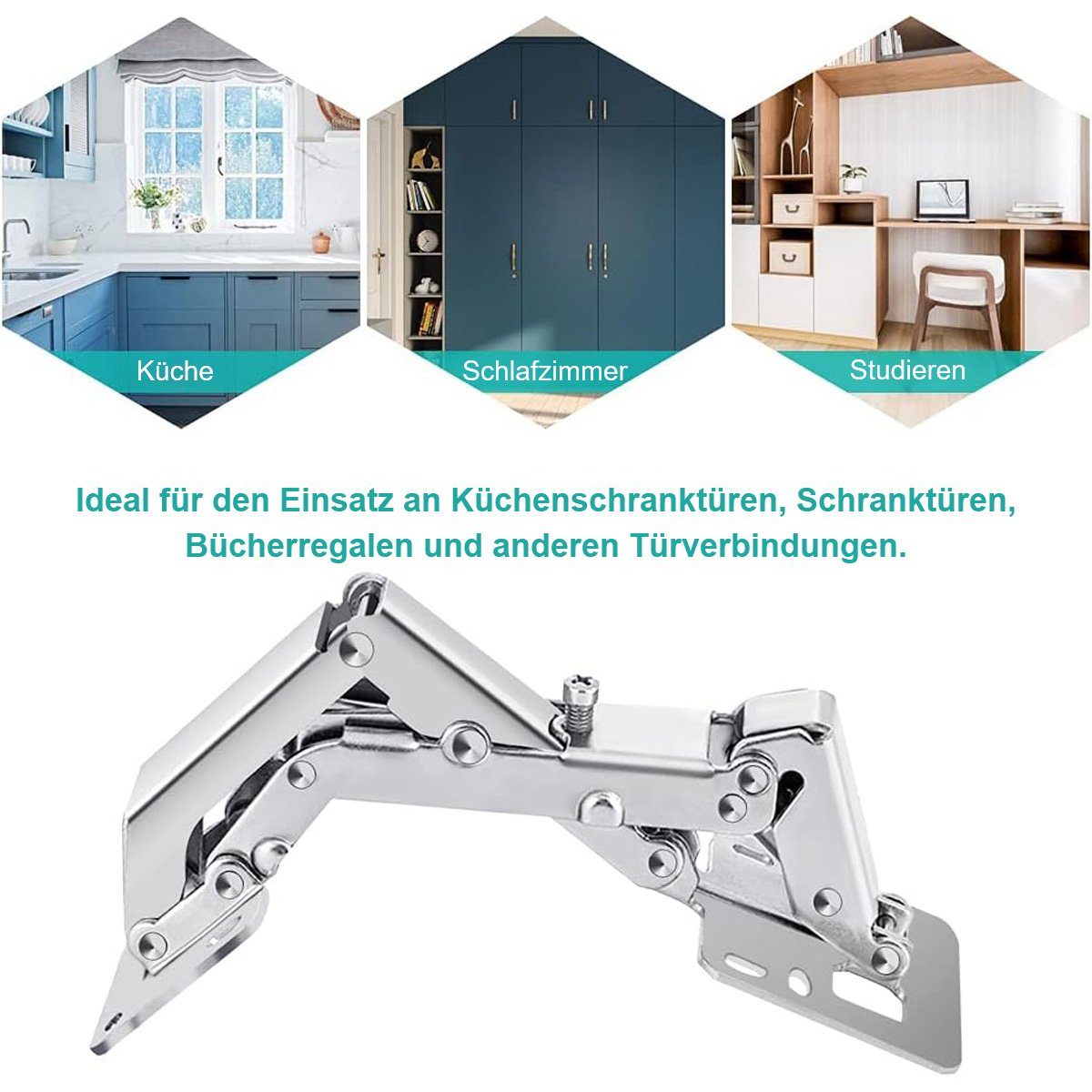götäzer Möbelbeschlag Schraubscharniere, 170-Öffnungswinkel aus Metall, Möbelscharniere-2er, Schränke und Möbeltüren, inklusive 16 Schrauben für einfache Montage.