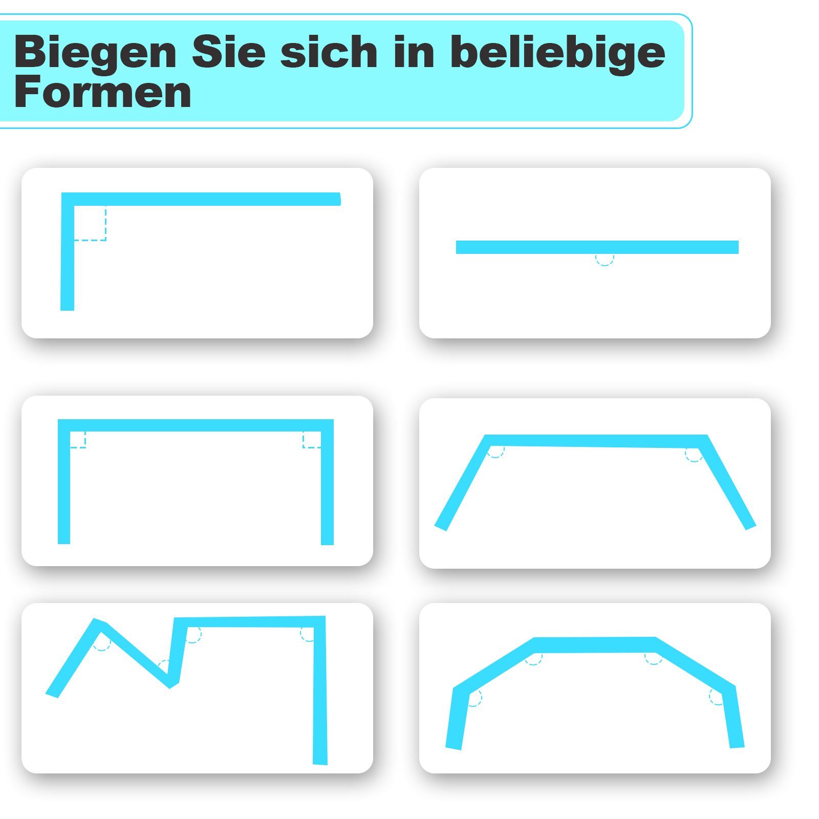 Gardinenschiene Gardinenschiene Biegbar Flexibel Vorhangschiene,3M, Lospitch, Geliefert mit komplettem Zubehörsatz