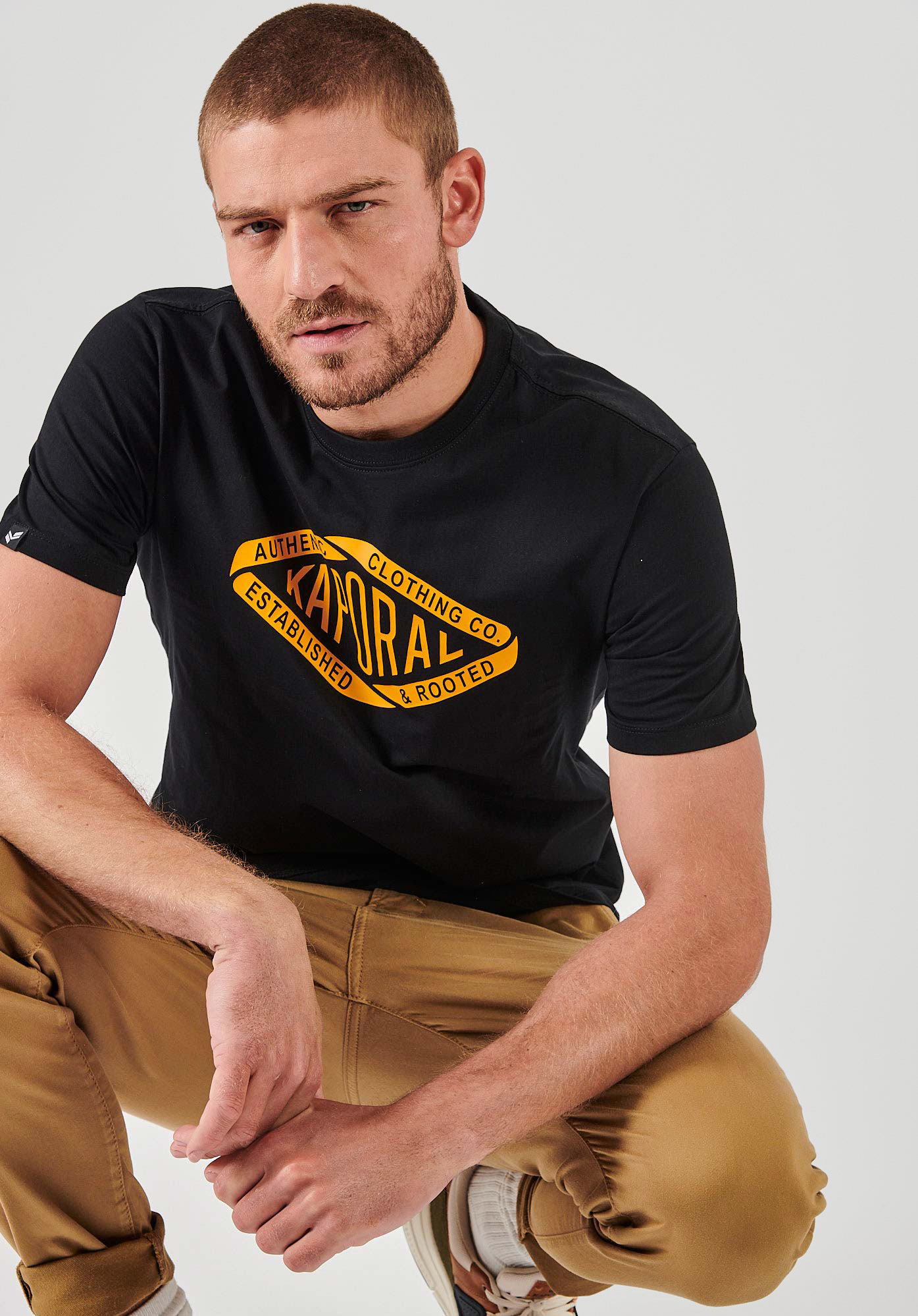 RAZ    T-shirt noir homme 100% coton