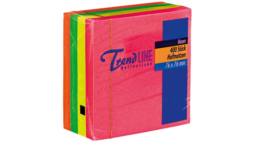 TrendLINE Haftnotiz-Würfel Neon 400 Blatt mehrfarbig