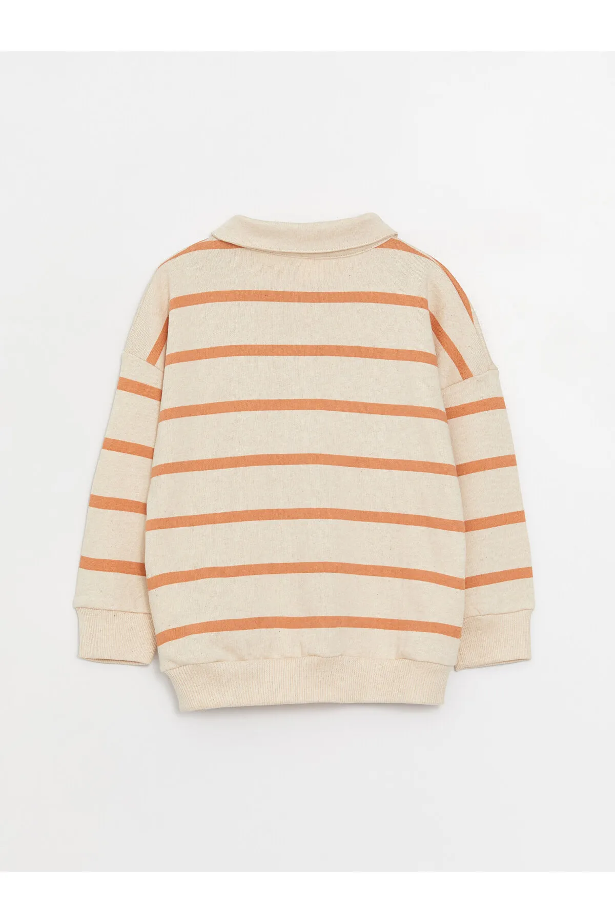 LC Waikiki  Langärmliges, gestreiftes Baby-Jungen-Sweatshirt mit Polokragen