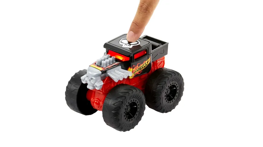 Hot Wheels Monster Trucks Roarin’ Wreckers Trucks mit Licht- und Geräuscheffekten, 1 Stück, sortiert