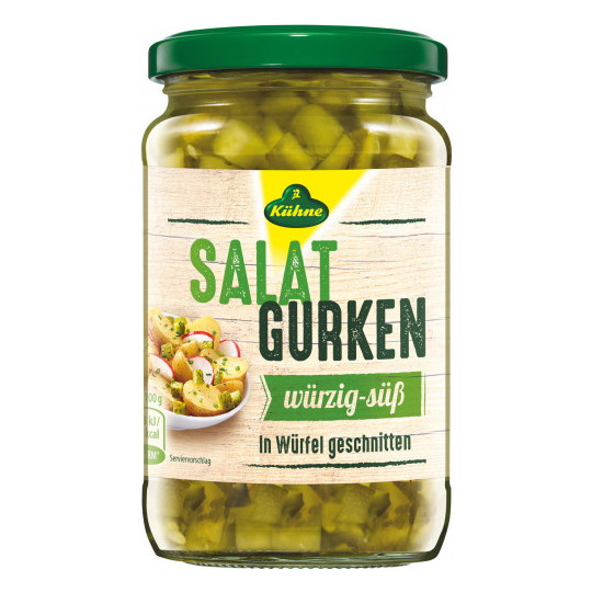 Kühne Salat Gurken würzig-Süß in Würfel 330G